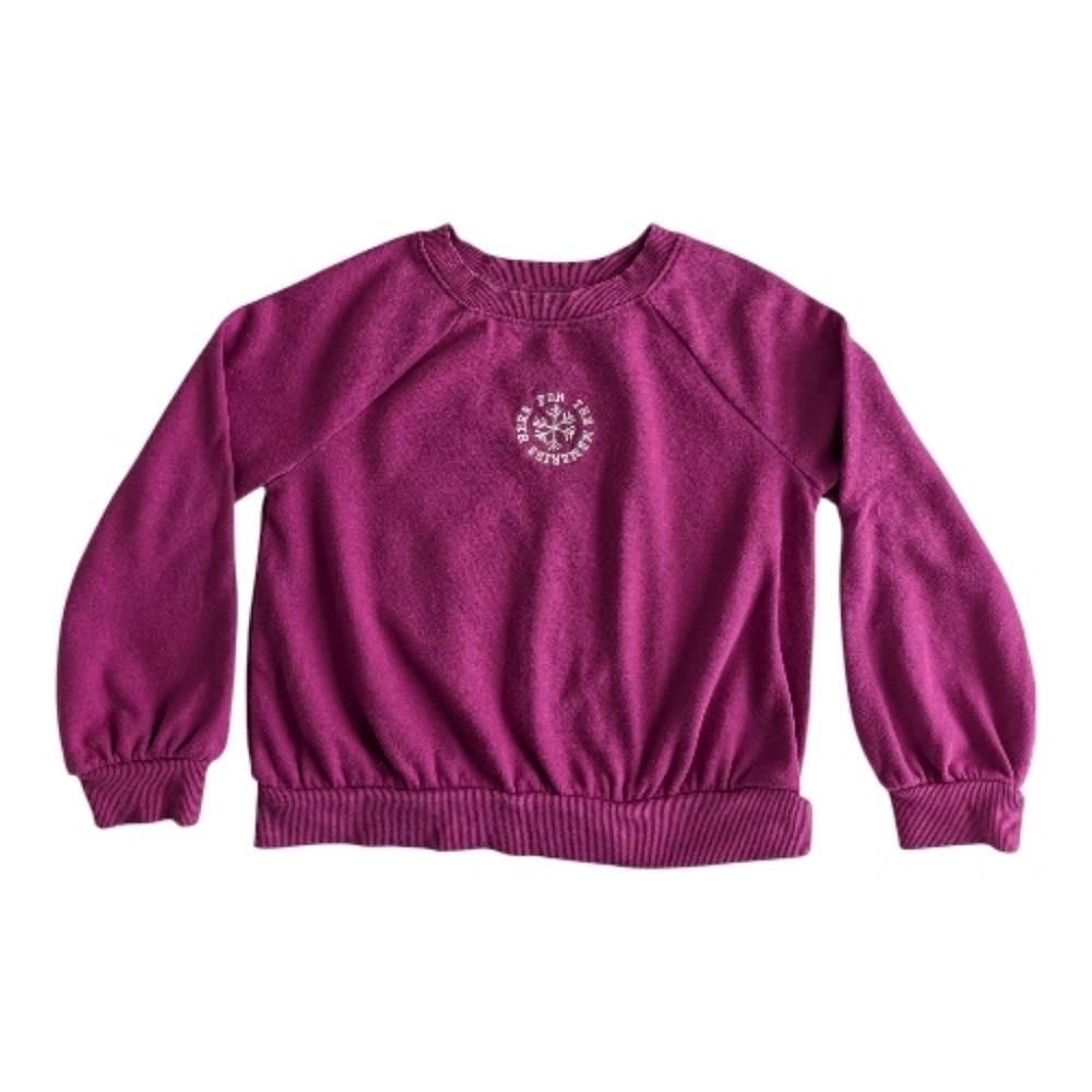 Cat & Jack Girls' Magenta Crewneck Cotton Sweatshirt Size S (6/7)